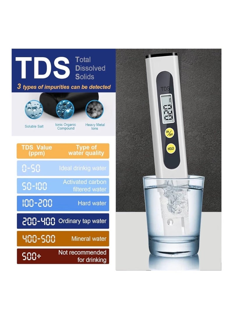 KONVIO NEER Imported Tds Meter, Total Dissolved Solids Meter, Water Quality Tester, Ppm Tester For Water Testing - White - Image 5